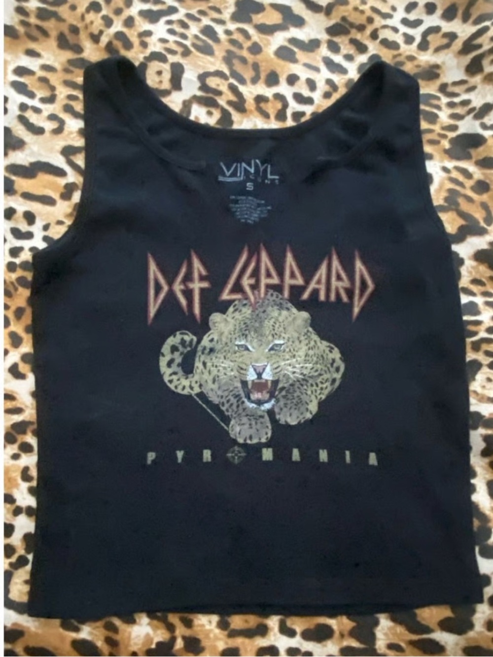 Def Leppard Pyromania Graphic Black Tank Top - Women's
